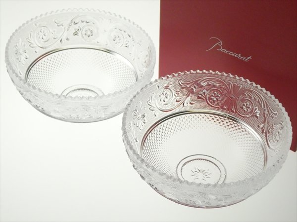 【新品】Baccarat バカラ ボウル 2個セット N353 Baccarat バカラ クリスタル アラベスク ペア ボウル 2客