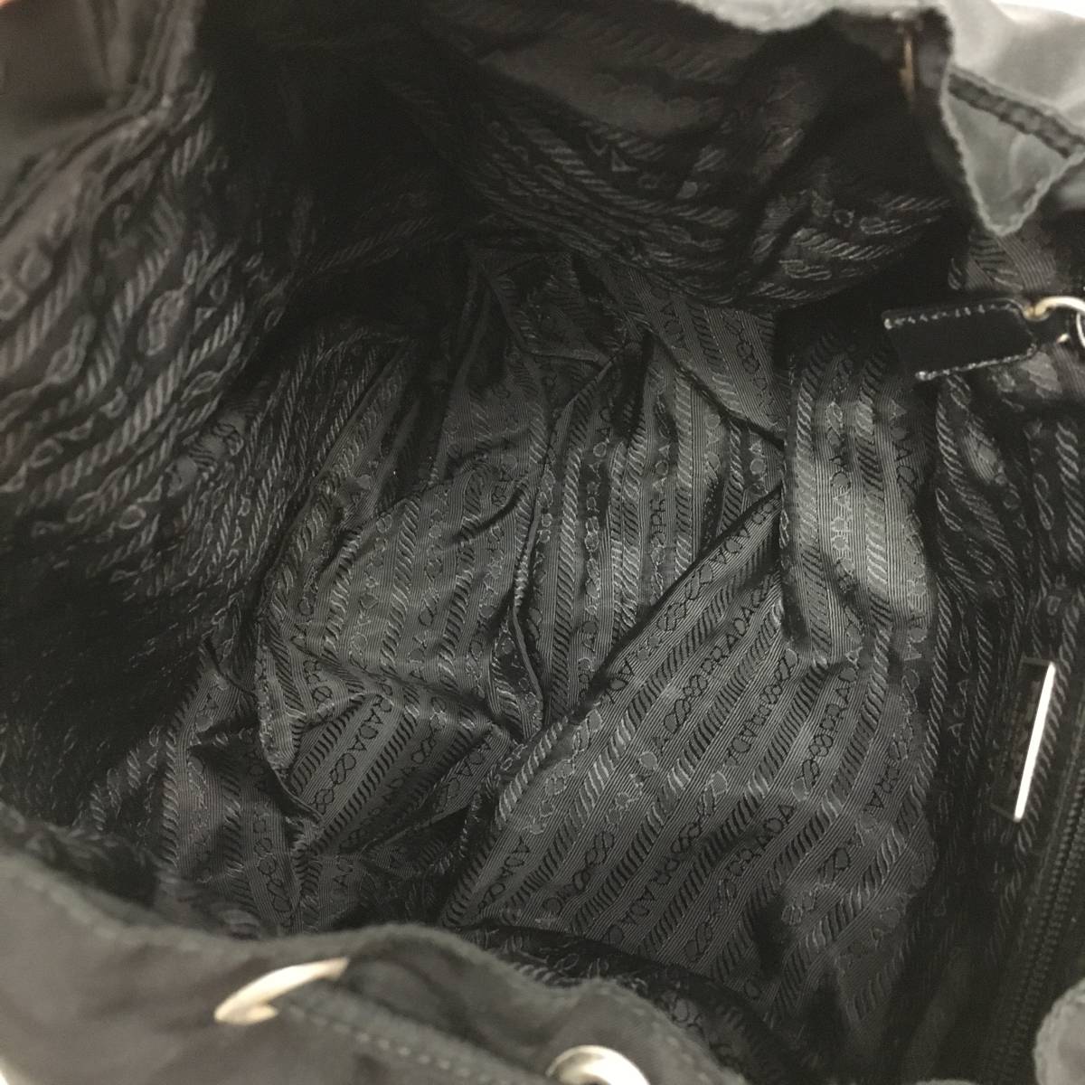 1円～】中古 PRADA プラダ ナイロン リュックサック 巾着型 ブラック 