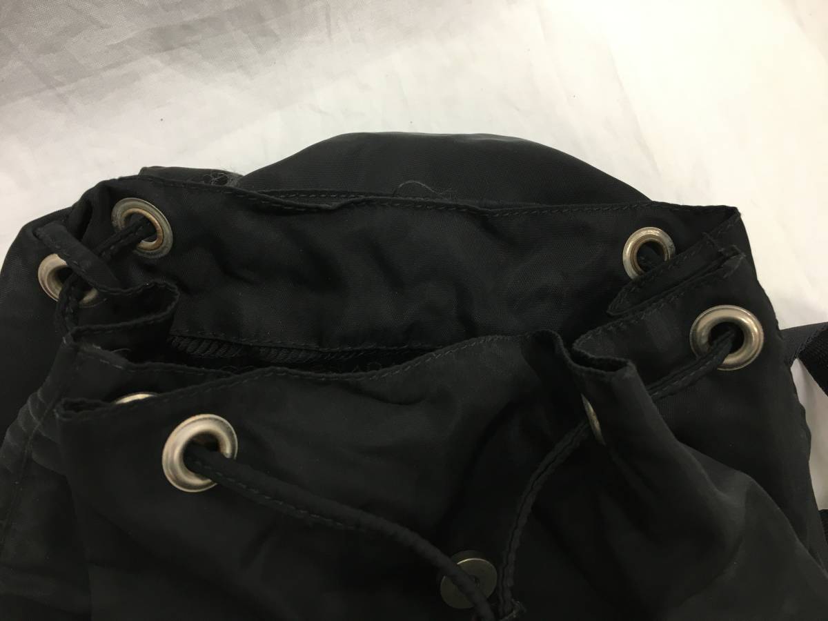 1円～】中古 PRADA プラダ ナイロン リュックサック 巾着型 ブラック 