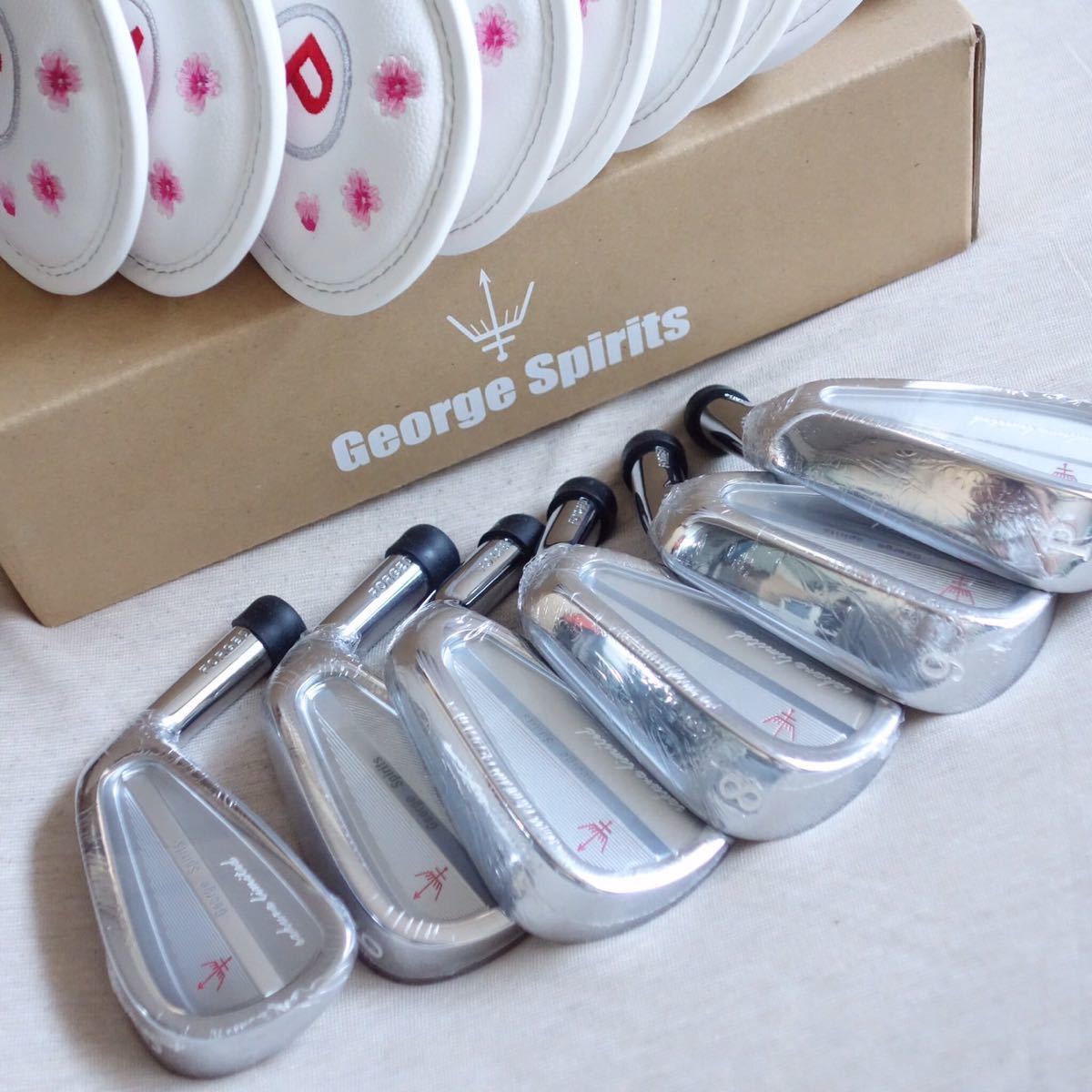 ラスト★ ジョージスピリッツ アイアン サクラリミテッド SAKURA Limited ヘッド セット 5~P 6個セット 白ヘッドカバー付き George Spirits