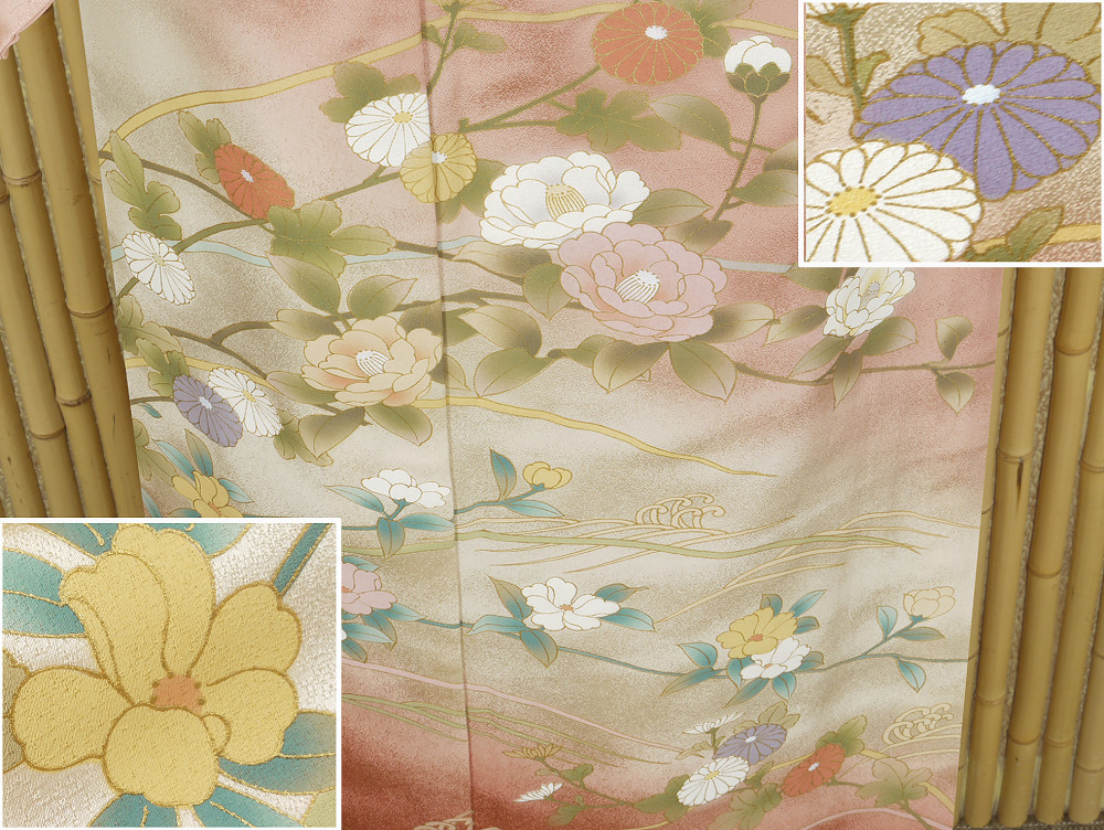 【京かんざし】x-204★単衣★訪問着 友禅染 金彩加工 躾糸付未着用★即決送料無料！