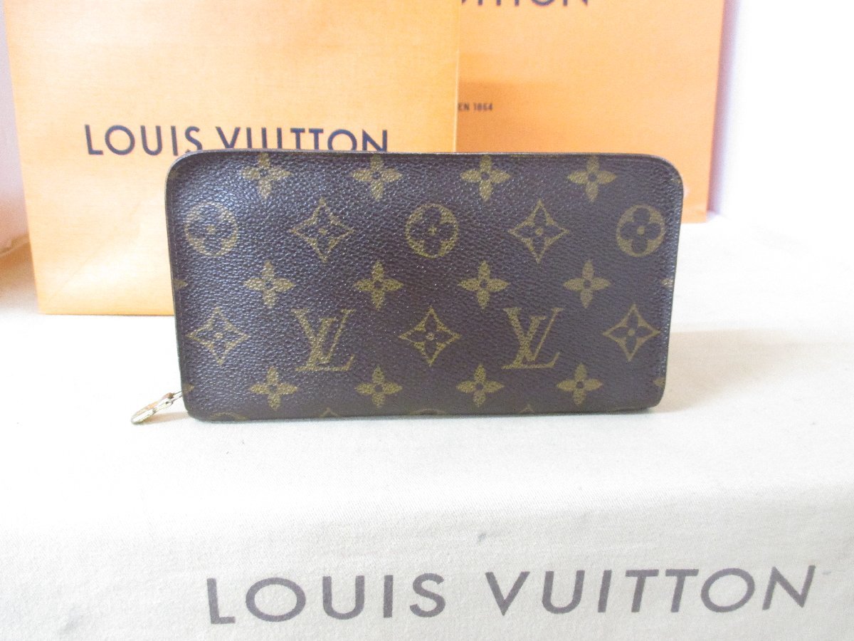 本物保証【即決で送料無料】モノグラム/ ポルトモネジップ/べた無し/ラウンドファスナー/長財布/男女兼用/ M61727/ヴィトンの正規品
