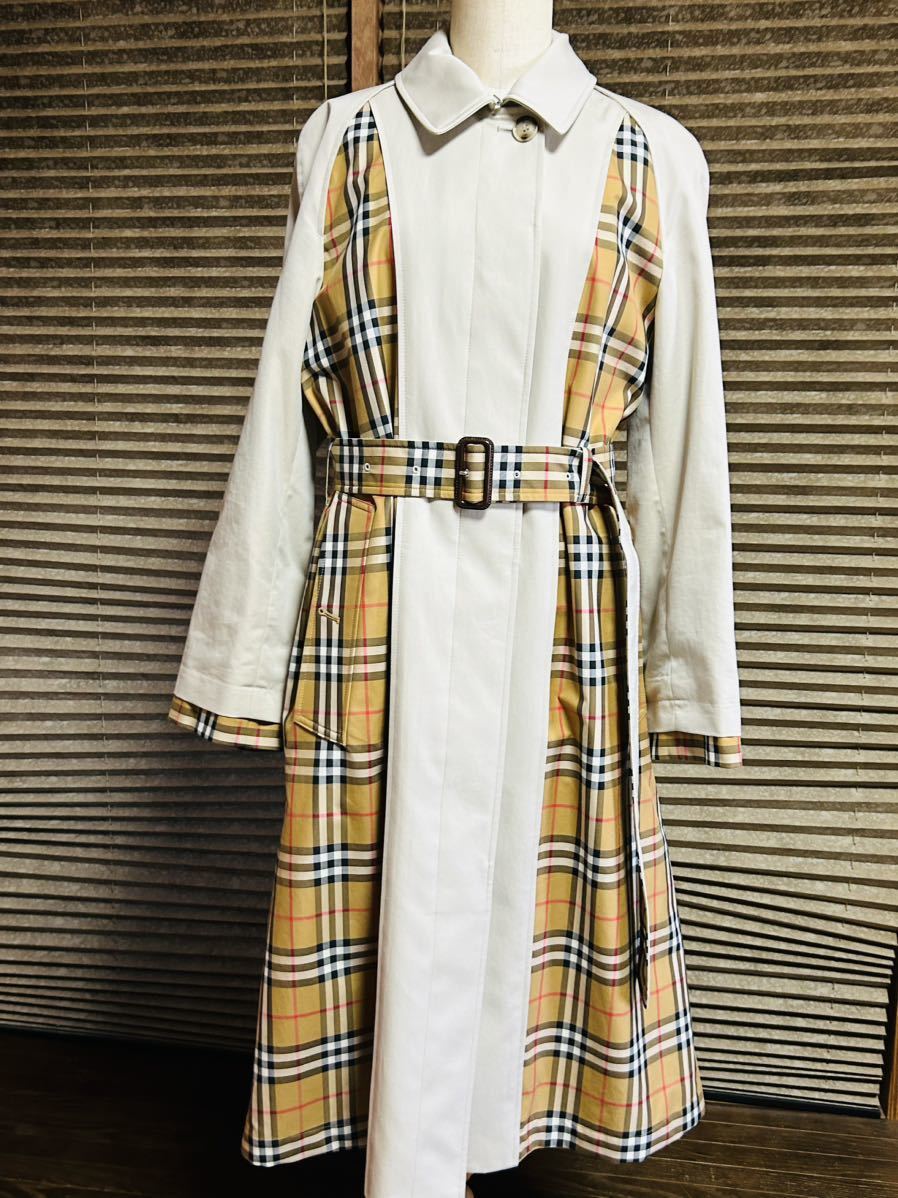 新品タグ付き バーバリーチェック切り替えトレンチコート burberry