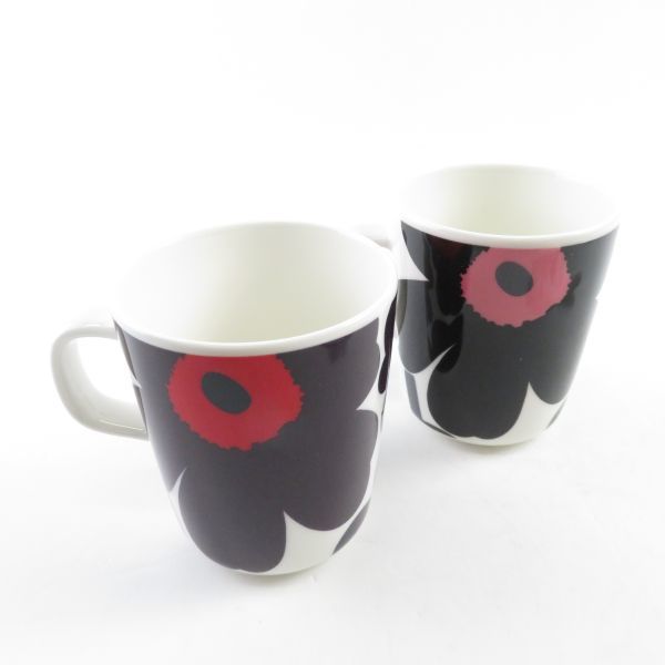 送料無料，お買い得 マリメッコ UNIKKO ウニッコ マグカップ 2点 セット 黒 白 紫 赤 ピンク グレー 花 北欧 SU3811A3(マリメッコ)｜売買されたオークション情報、yahooの商品情報をアーカイブ公開 - オークファン マリメッコ
