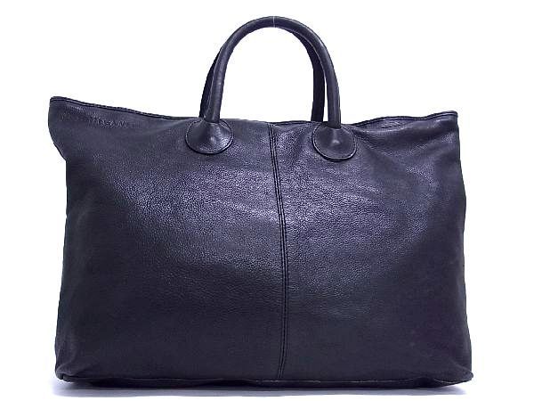 1円 BOTTEGA VENETA ボッテガヴェネタ ヴィンテージ レザー トートバッグ ハンドバッグ メンズ ブラック系 AM0076