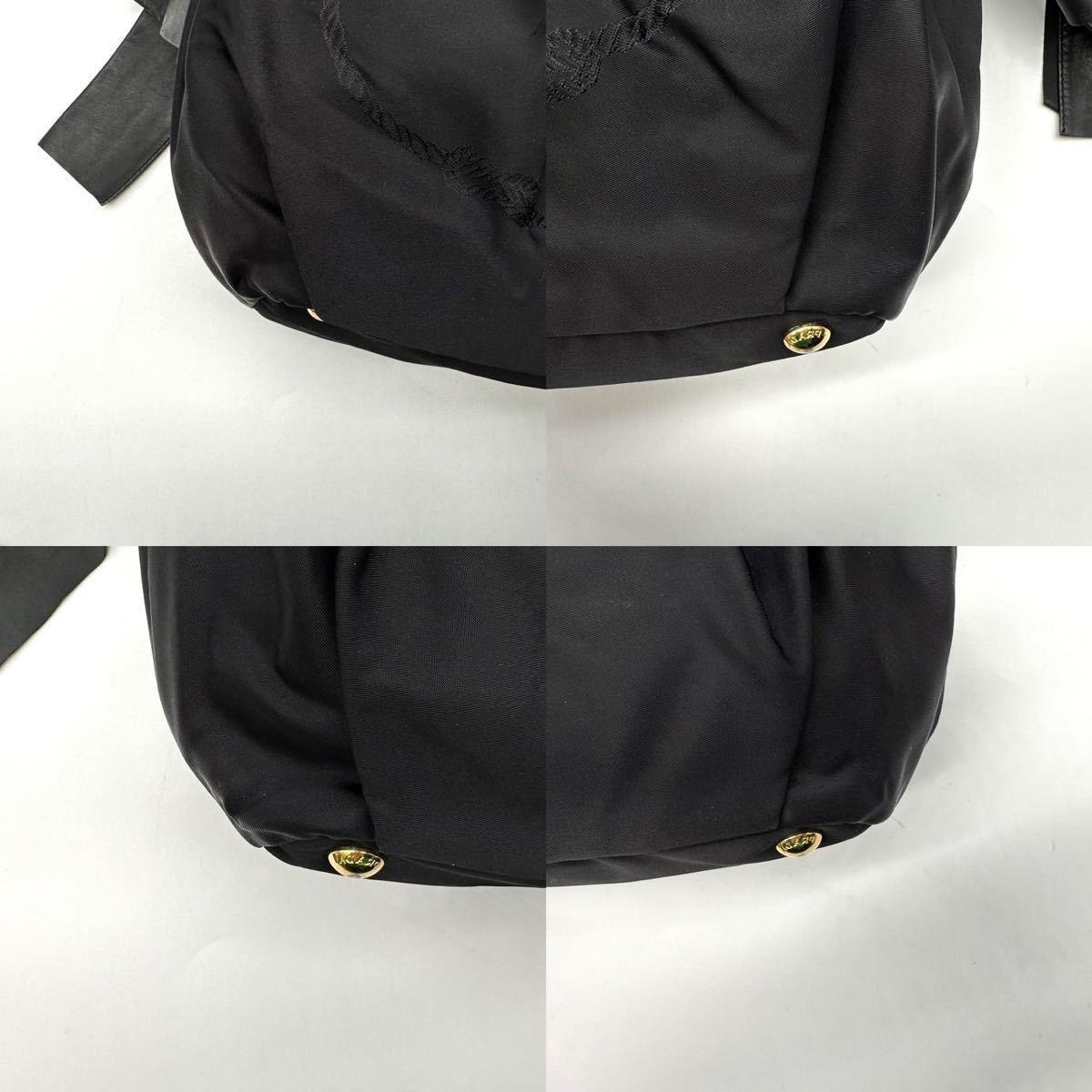 驚くべき価格 Prada 極美品 2way リボン ロゴジャガード ハンドバッグ