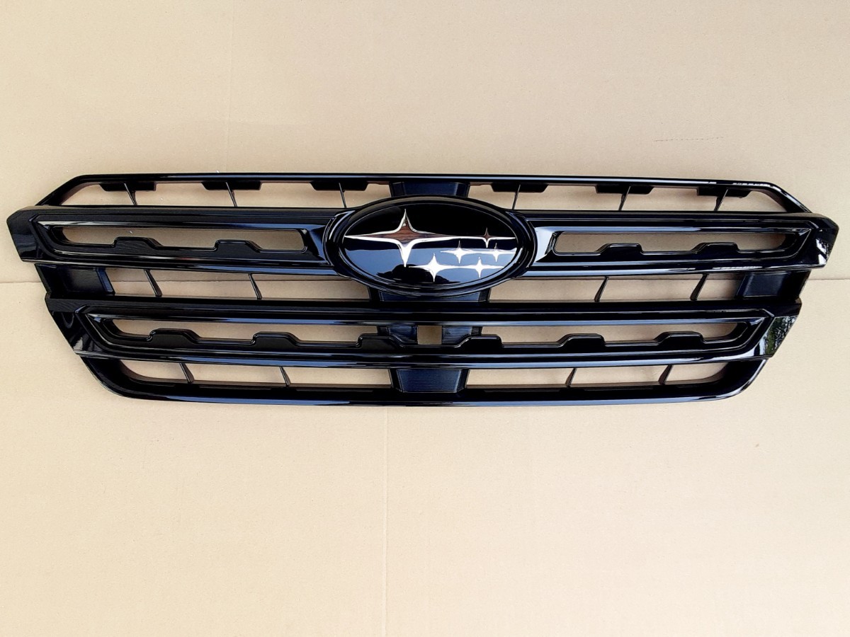 レガシィアウトバックＢＴ5純正フロントグリル　メッキ部ツヤありブラック塗装
