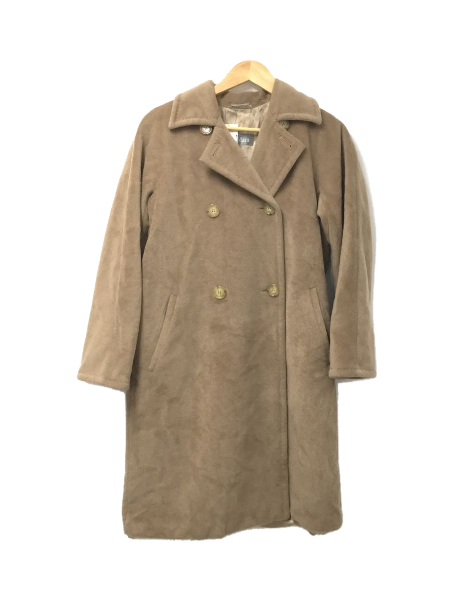 MAX MARA◆シャギーコート/白タグ/36/ウール/キャメル