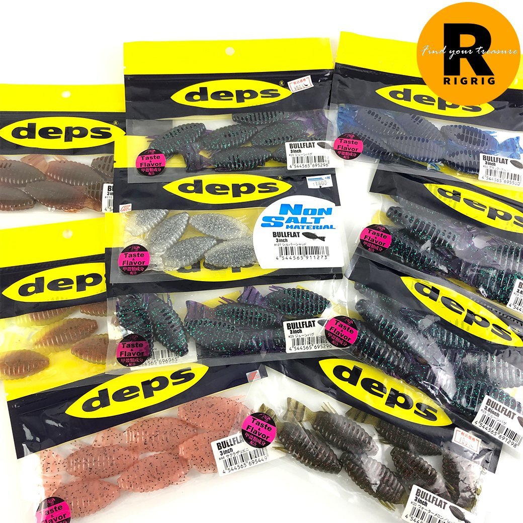 【未開封/ブルフラはエサ10セット】デプス ブルフラット 3.8インチ×2 ，ブルフラット ノンソルト 3インチ ， 3インチ | 釣れる ワーム ギル