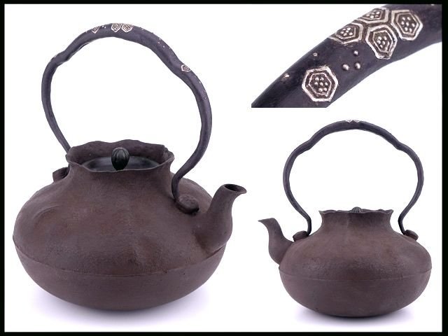 流】古美術品 塗師表悦造 蝉色塗銅金具平卓 共箱