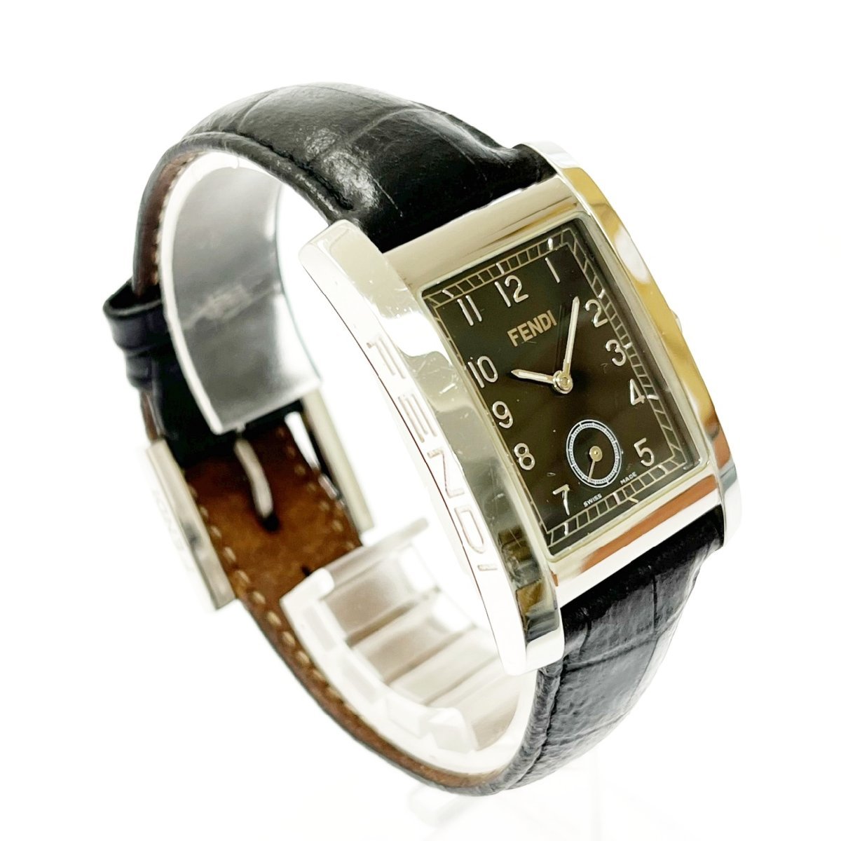 1円スタート】FENDI フェンディ 7000G オロロジ SS×革ベルト スクエア