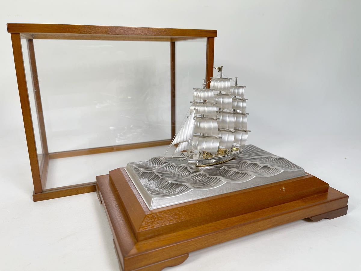 関武比古作 TAKEHIKO 帆前船 SILVER985 銀製 シルバー ガラスケース