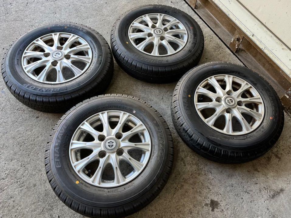 バリ山　夏　バン タイヤ　ホイール付　4本セット　ダンロップ エナセーブ　145/80R12 アルミホイール 2021年製