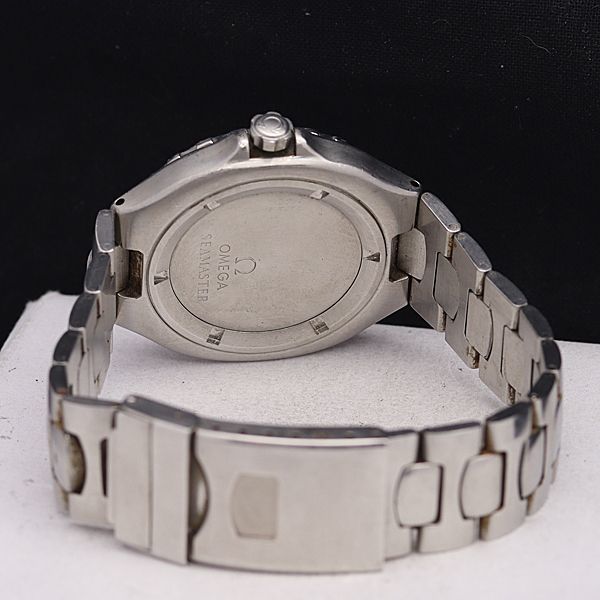 1円 オメガ QZ シーマスター プロフェッショナル200M 黒文字盤 デイト ラウンド メンズ腕時計 0025300 NKG