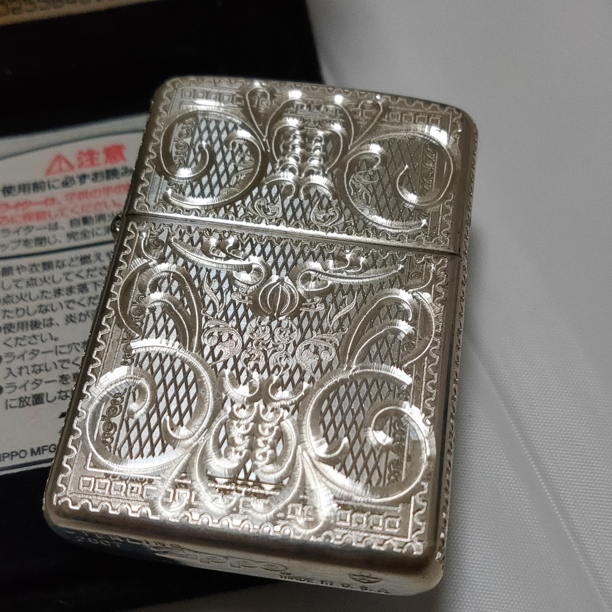 Zippo ジッポー 5面 彫刻 スターリング シルバー 1996年制 激レア