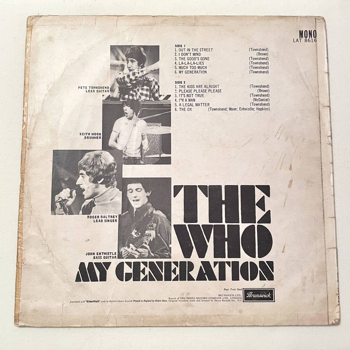 Generation - My The Who Vinyl – WHO MONO UKorg LP レコード UK