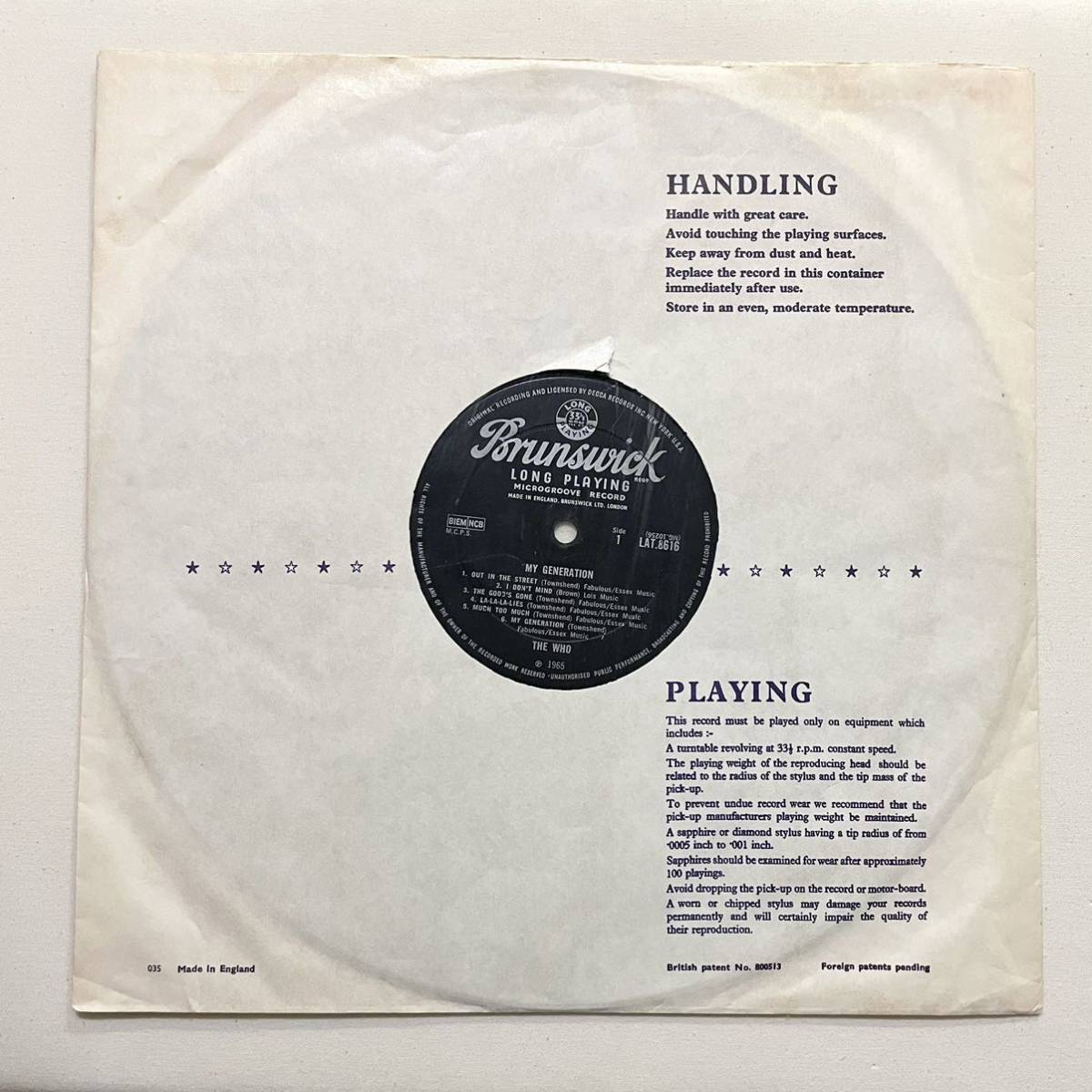 Generation - My The Who Vinyl – WHO MONO UKorg LP レコード UK
