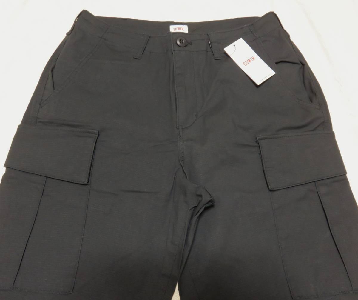 未使用タグ付 EDWIN ストレッチ ルーズ カーゴ パンツ メンズM 