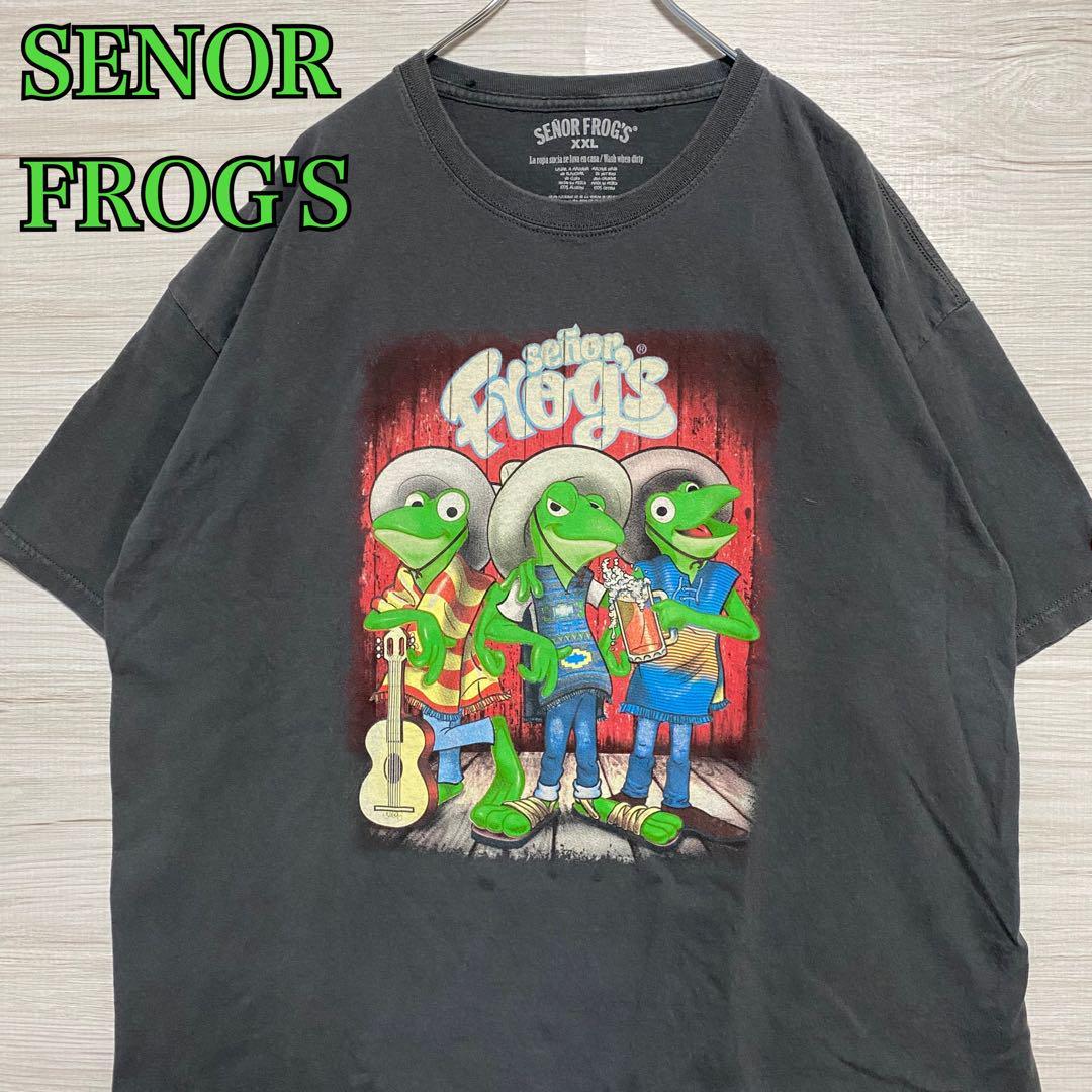 入手困難】Senor Frogs Tシャツ 2XLサイズ カエル ビッグプリント ゆったり キャラクター 一点物 レア