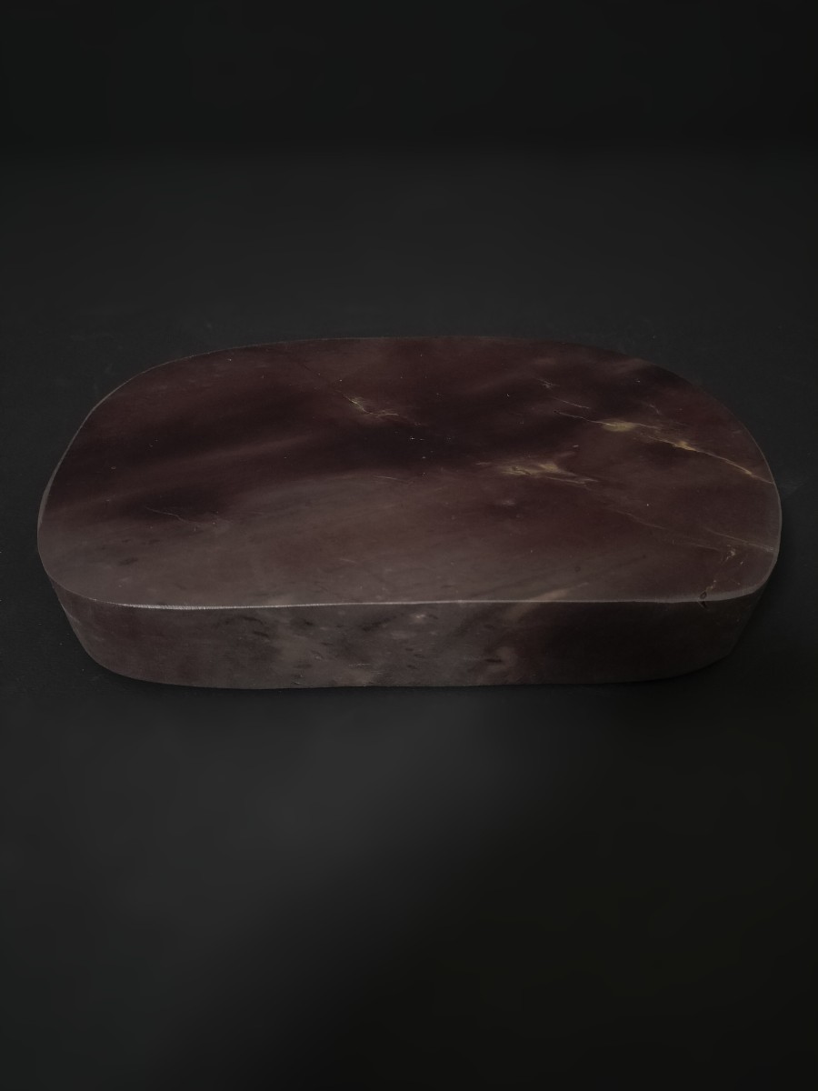 FC115 中国 古玩 端渓硯 硯板 老坑 氷裂紋 金綫 板硯　検：中国美術 文房具 書道具 硯 古硯