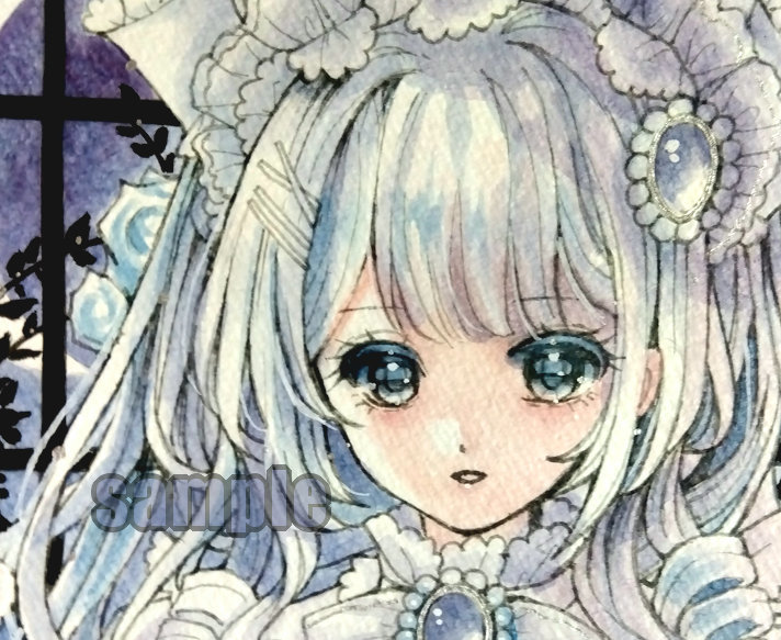 原画 手描きイラスト オリジナル 創作 水彩画 女の子 手描き 黄色 B5