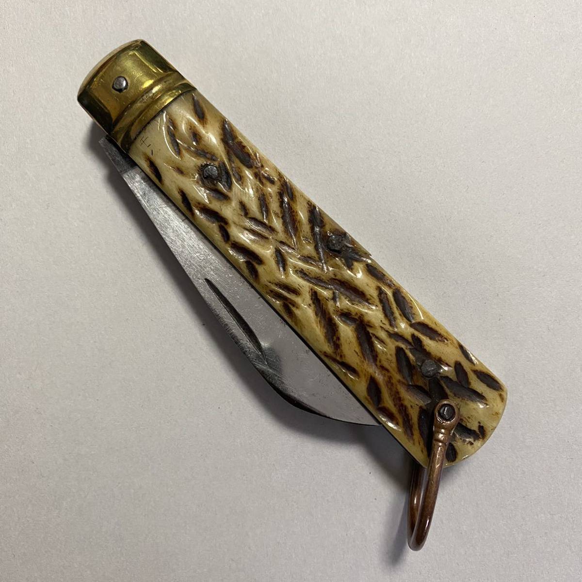 鹿角 電工ナイフ 折りたたみナイフ アンティーク(ナイフ)｜売買された 