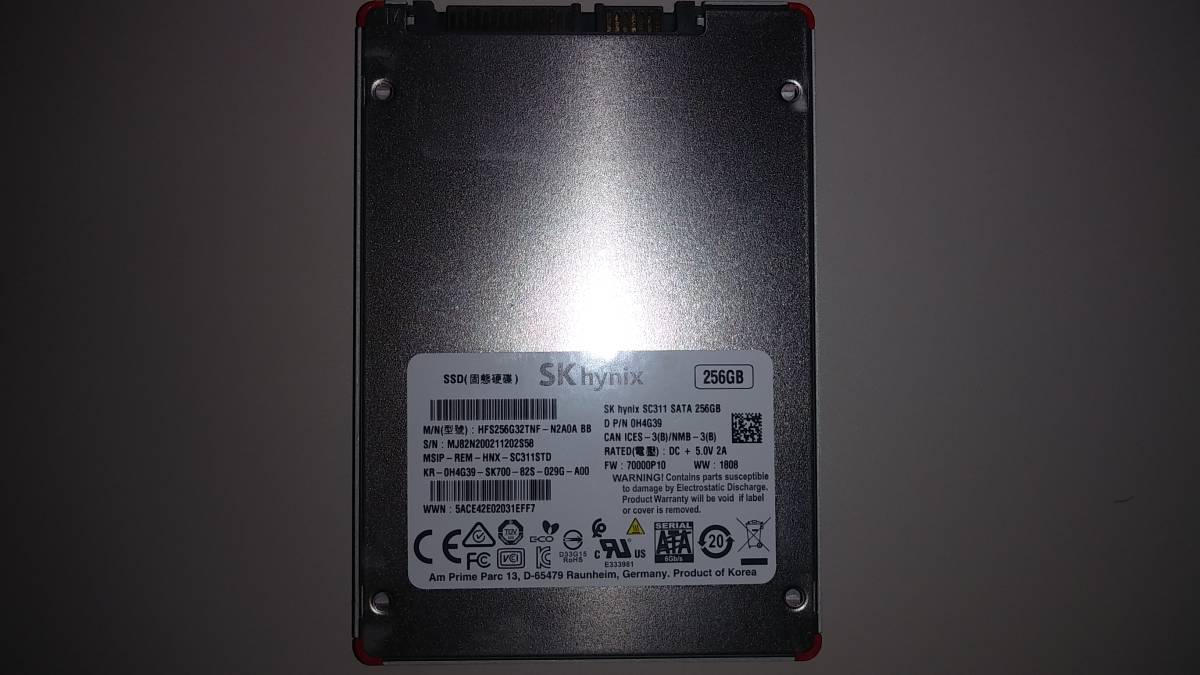 動作品】 SK hynix SC311 SATA 256GB SSD(256GB～)｜売買された