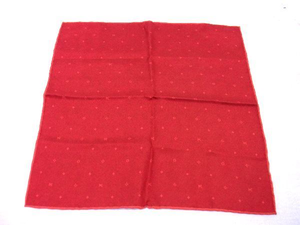 1円 ■新品■未使用■ LOUIS VUITTON ルイヴィトン M73222 シルク100％ スカーフ ハンカチーフ レディース レッド系 AK3501