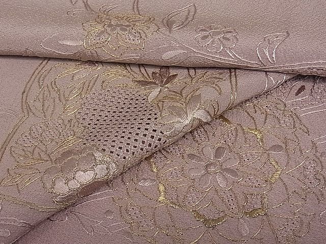平和屋着物■訪問着　単衣　総刺繍　スワトウ刺繍　正倉院花唐草文　金糸　鈴乃屋扱い　逸品　未使用　rv5334