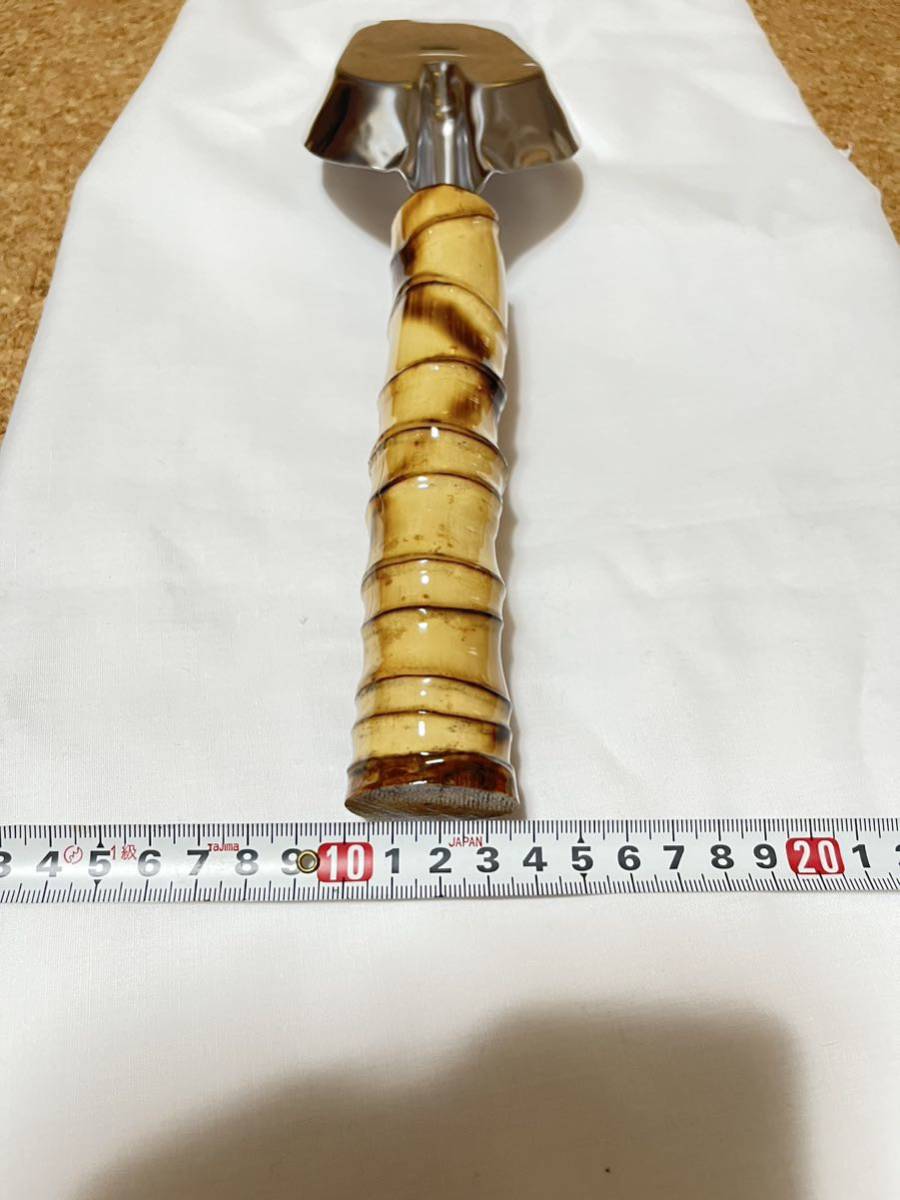 柄杓工房作！布袋竹グリップ石鯛用撒き餌ステンレススコップ！_3