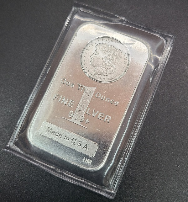 純銀 シルバー インゴット バー 1oz 1オンス 999 FINE SILVER INGOT BAR 31.1g SV 保証書 未開封品 地金 資産 モルガン銀行