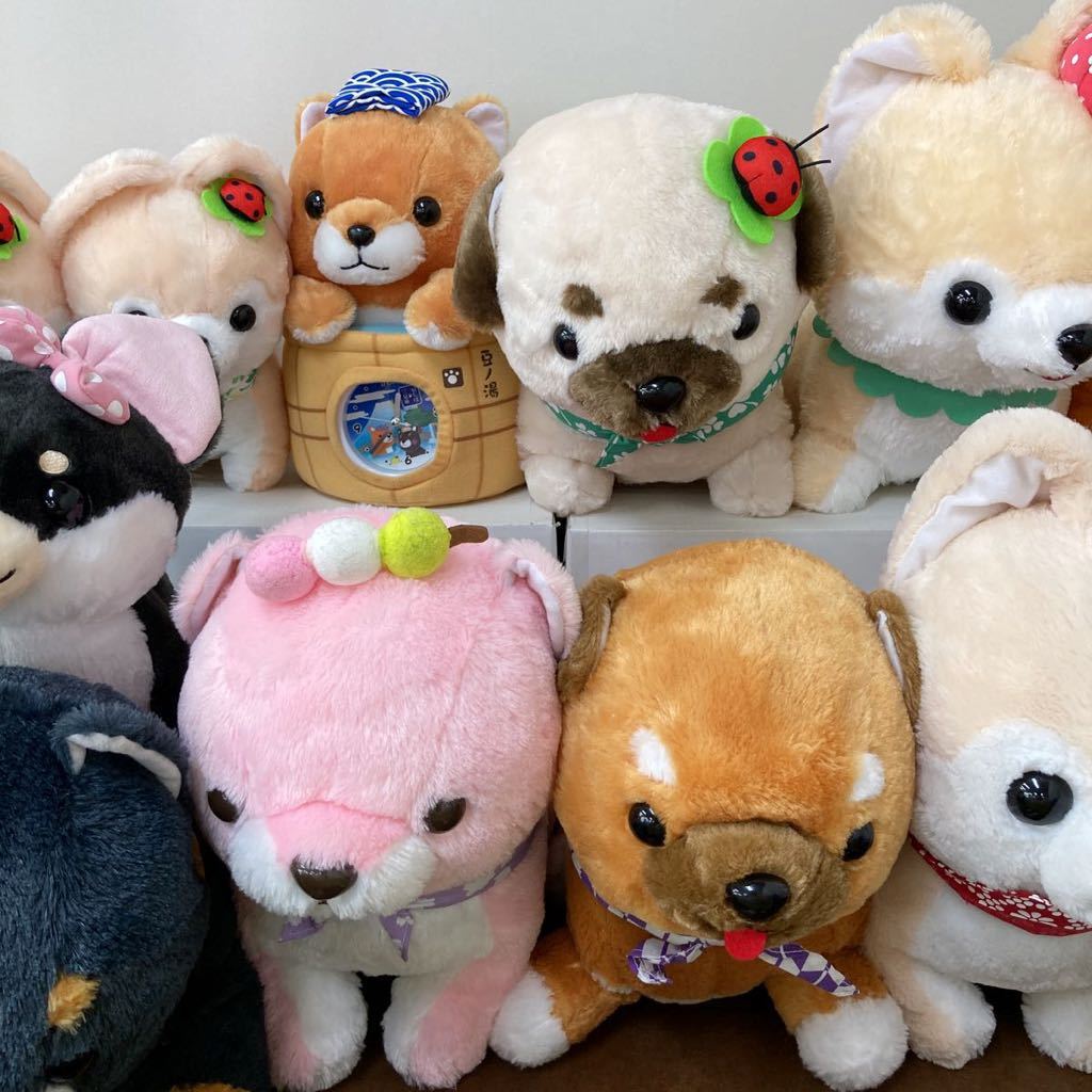 RK120) 豆しば三兄弟 ぬいぐるみ 大量セット まとめ売り 現状品