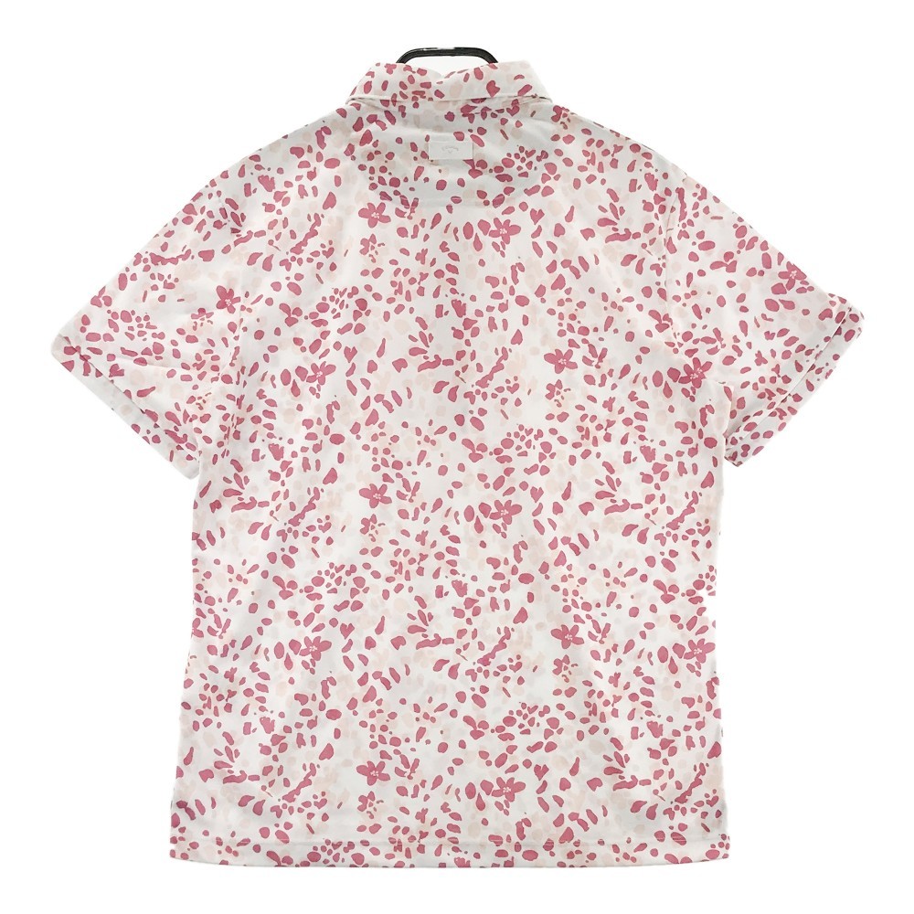 CALLAWAY キャロウェイ 半袖ポロシャツ 花 フラワー 総柄 ホワイト系 L