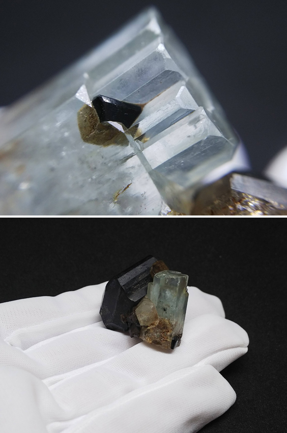 希少・大結晶】アクアマリン 共生 スモーキークォーツ 原石 15.45 ct