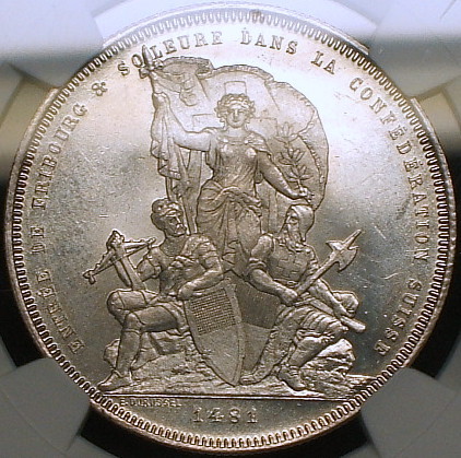 スイス大型銀貨】(射撃祭 NGC-MS63+ 1881年銘)(ヨーロッパ)｜売買され