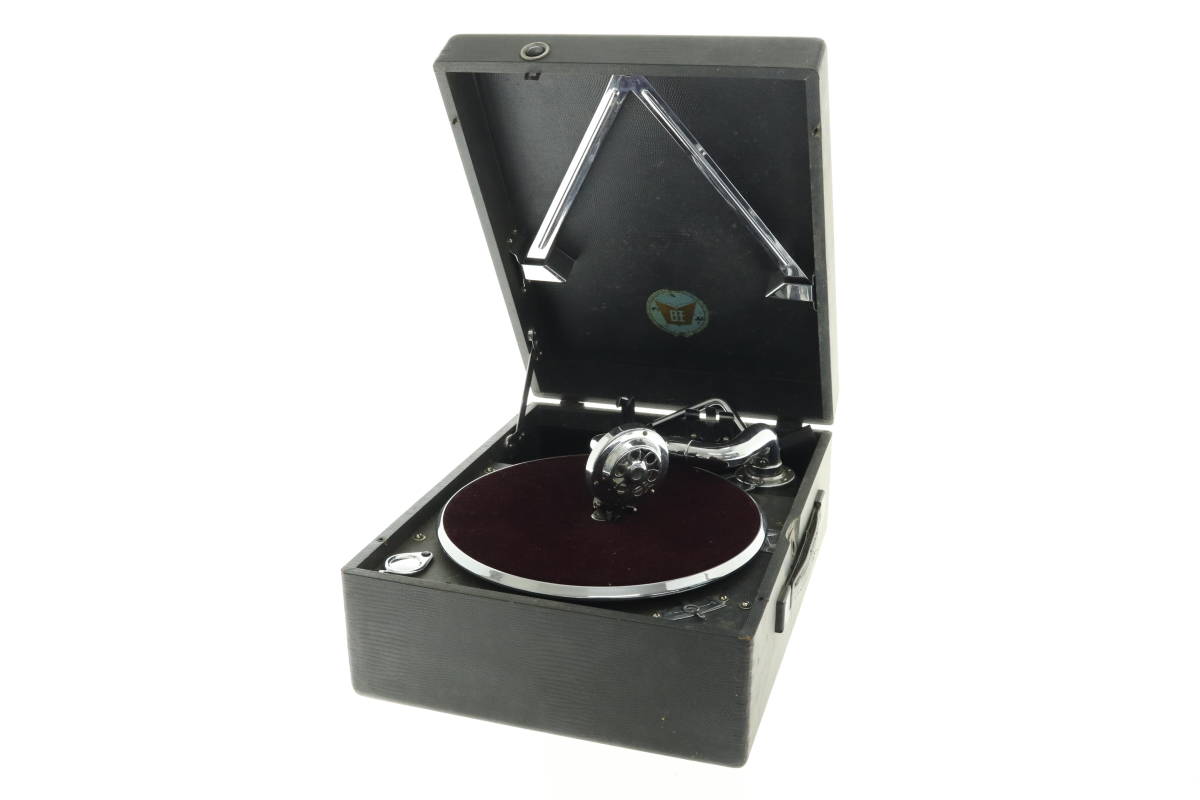 VMPD5-44-48 蓄音機 ポータブル蓄音機 手回し 卓上 アンティーク 昭和レトロ プレーヤー オーディオ機器 動作未確認 ジャンク