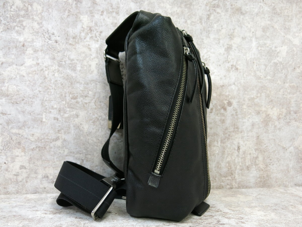 □美品□COACH コーチ□メンズ□70360□ロゴ型押し□カーフ レザー 本 