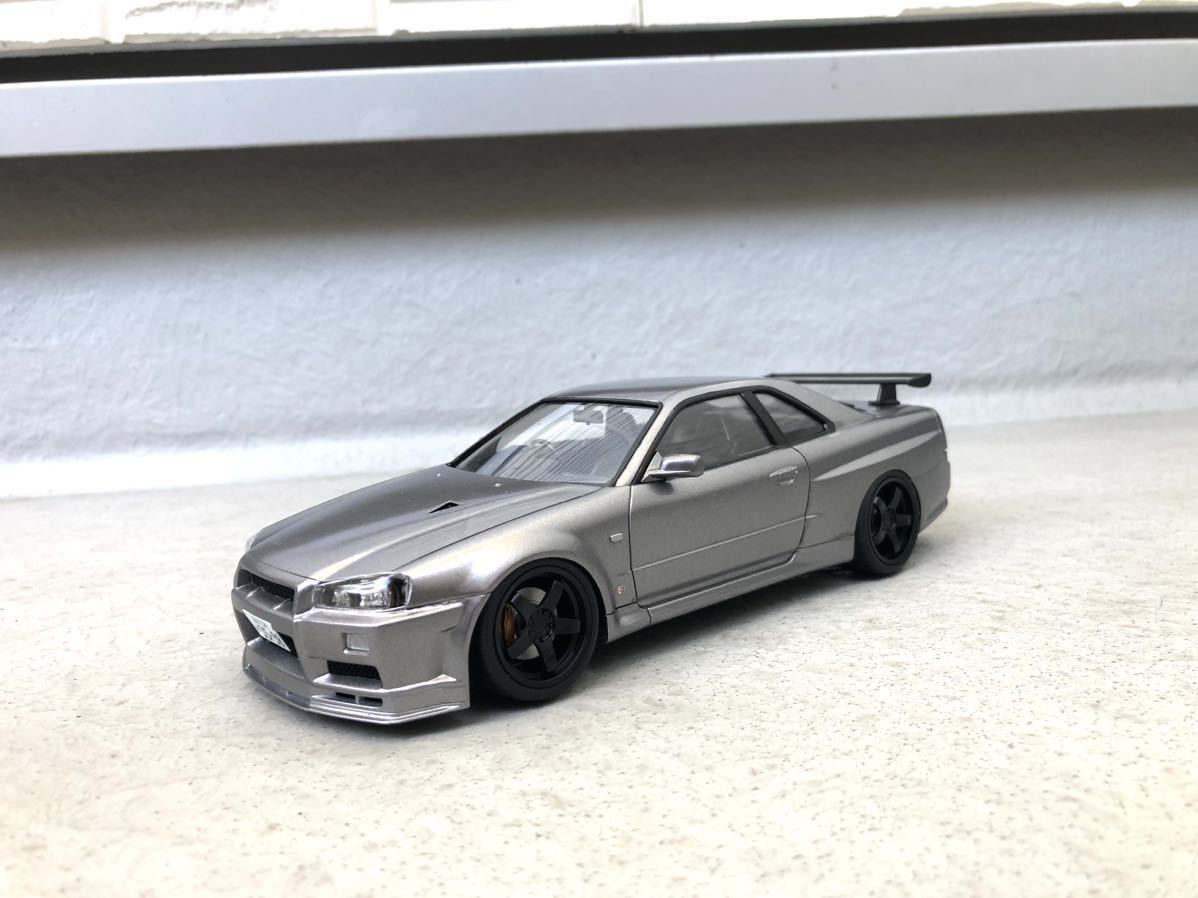 アオシマ製、ニッサン、スカイラインR34 GT-R、完成品！！1/24、NISSAN 