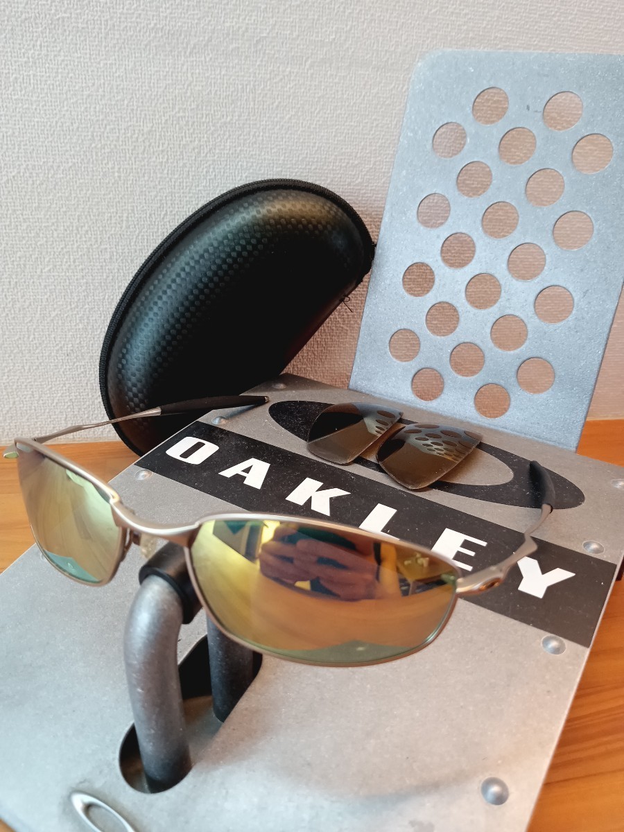 【美品♪ゴールド偏光♪】WIRE系♪/whisker/オークリー/oakley/ウィスカー　ランニング　釣り 