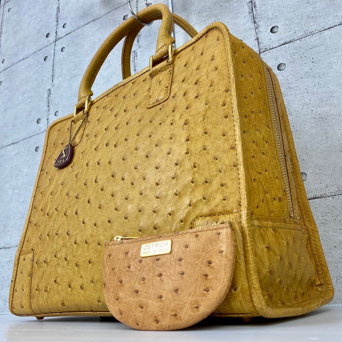 1円 【希少 未使用級】 JRA オーストリッチ OSTRICH ハンドバッグ 