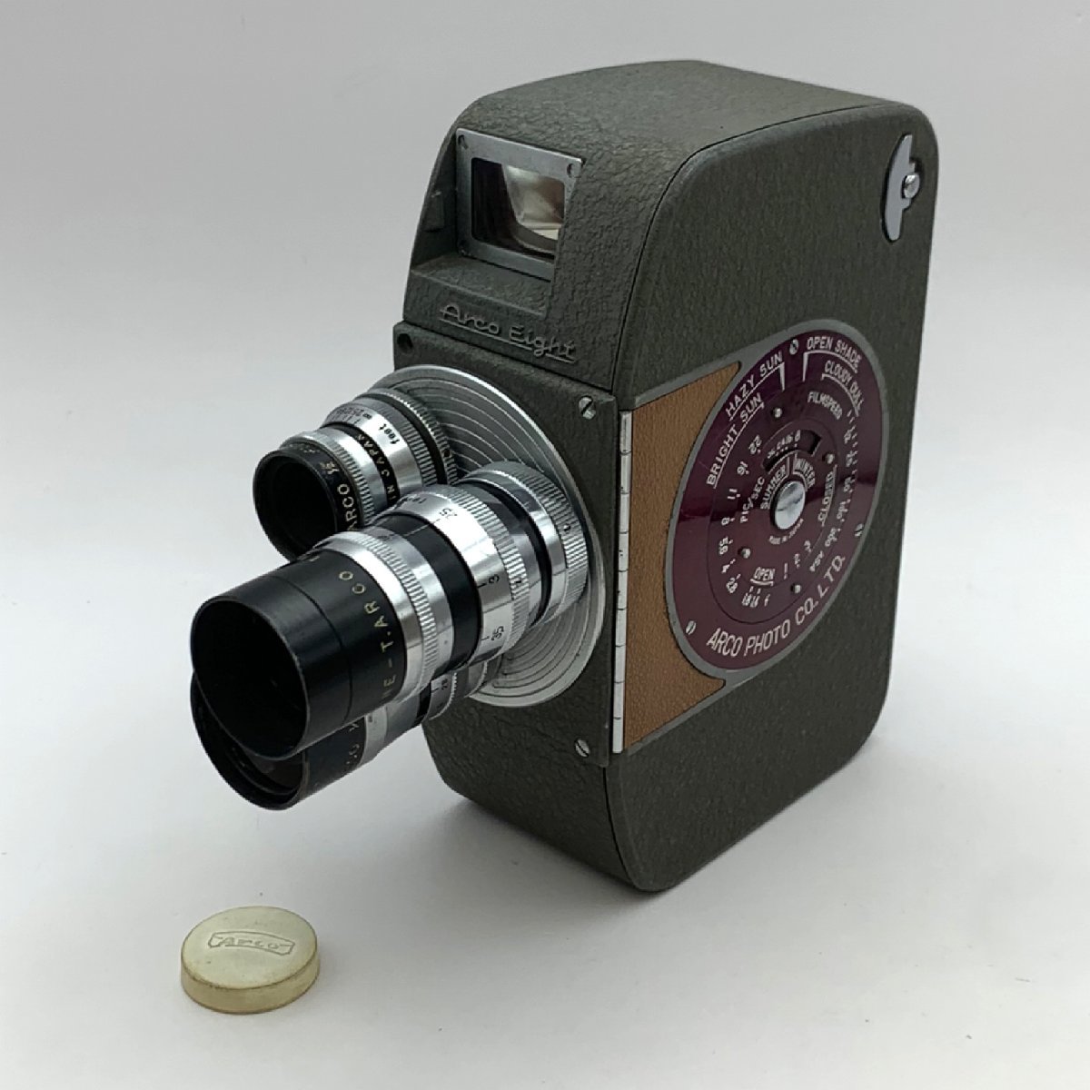 希少&frasl;ARCO&frasl;アルコ&frasl;ARCO EIGHT&frasl;アルコエイト&frasl;8ミリフィルムカメラ&frasl;8ｍｍ&frasl;レンズ3点付&frasl;シャッターOK&frasl;ジャンク&frasl;I064