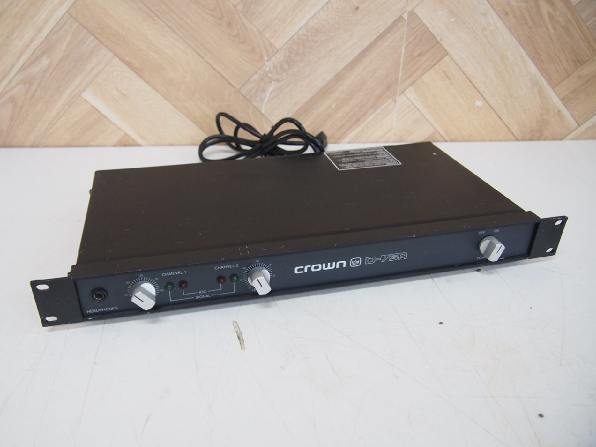 ☆【1K0512-4】 CROWN クラウン パワーアンプ D-75A 現状品 パワー