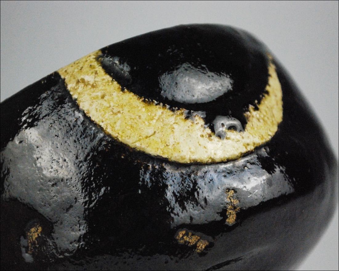 茶道具 楽吉左衛門(了入)作 黒楽茶碗 古美術品 茶道具 陶芸家 九代 樂
