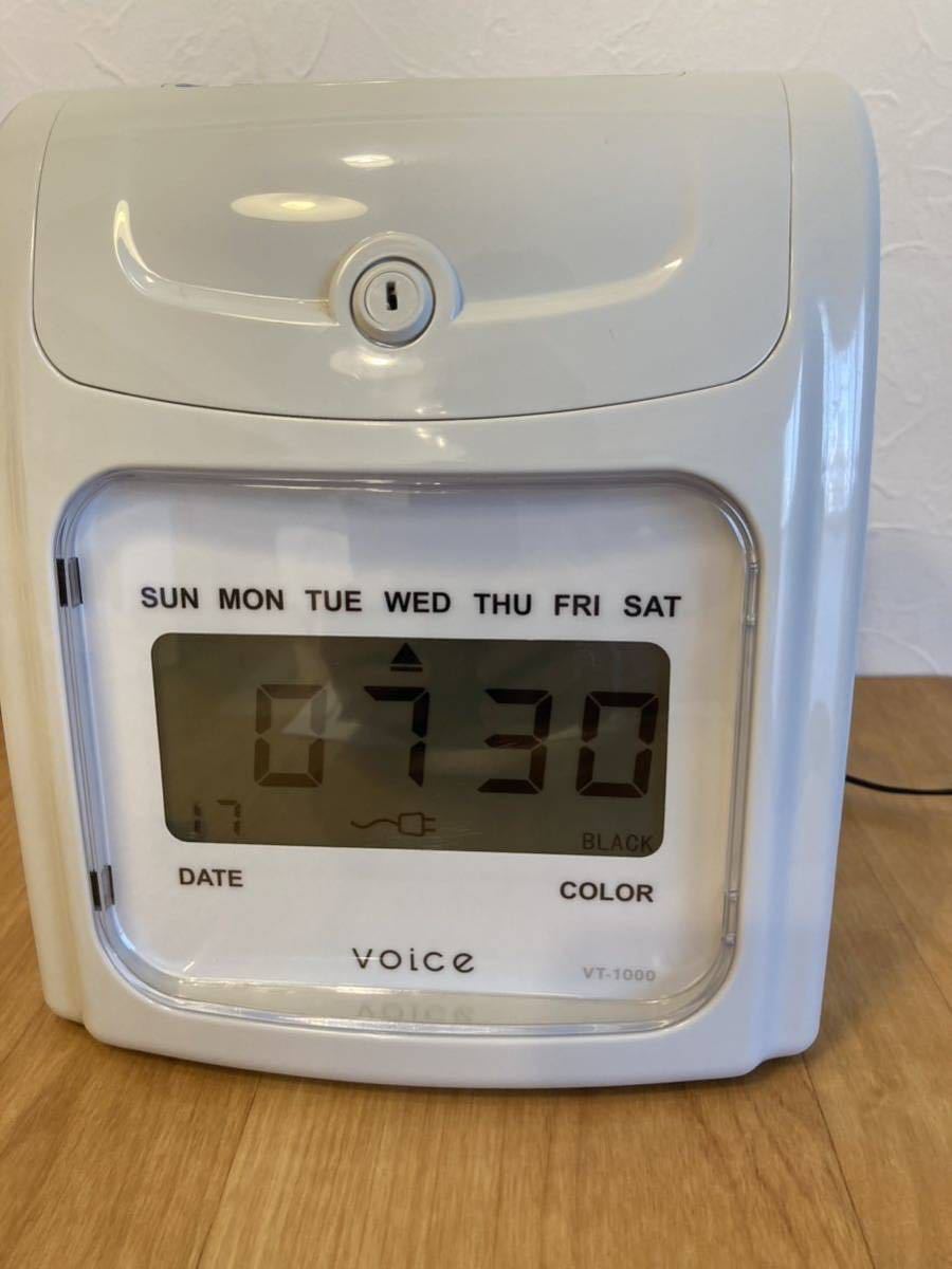 Voice タイムレコーダー VT-1000/タイムカード300枚 カードラック付