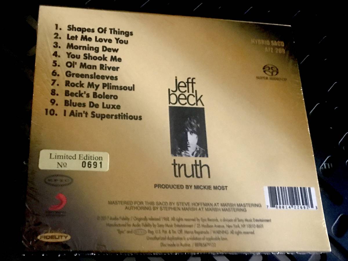 新品・廃盤 SACD Jeff Beck Truth Audio Fidelity Steve Hoffman 