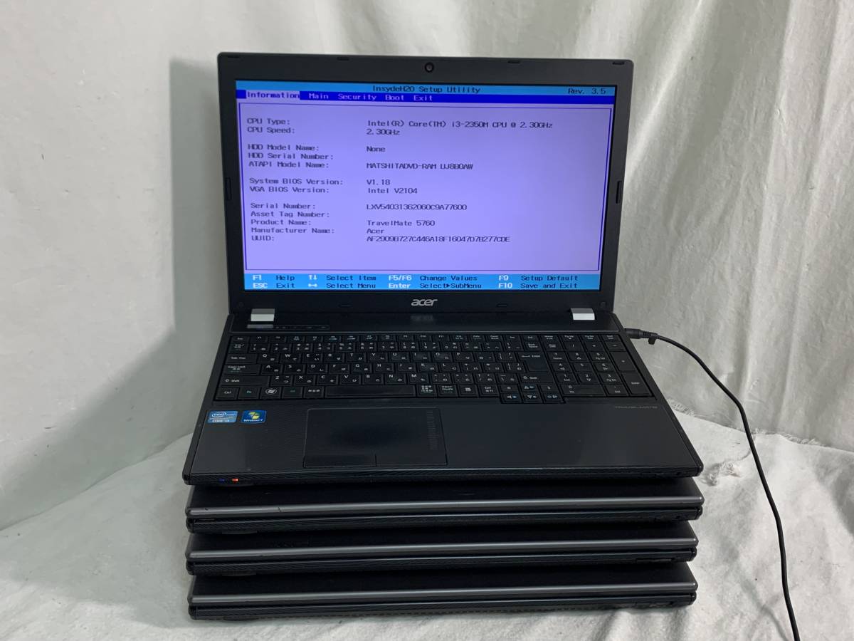 定番，大人気 ジャンク 一部動作未確認 acer TravelMate 5760 4台まとめて(15インチ～)｜売買されたオークション情報、yahooの商品情報をアーカイブ公開 - オークファン エイサー