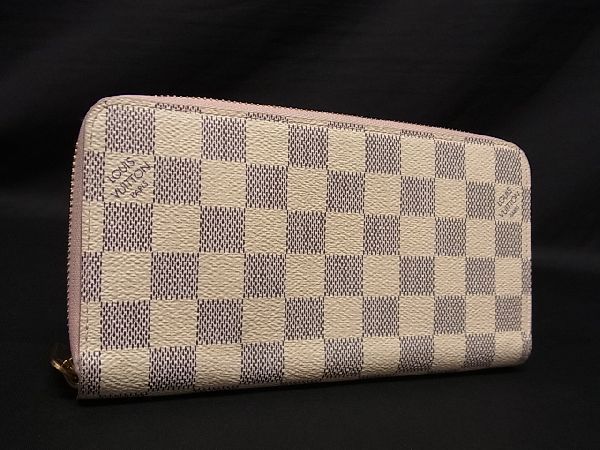 1円 ■美品■ LOUIS VUITTON ルイヴィトン N60373 ダミエアズール ジッピーウォレット ラウンドファスナー 長財布 アイボリー系 AL1192