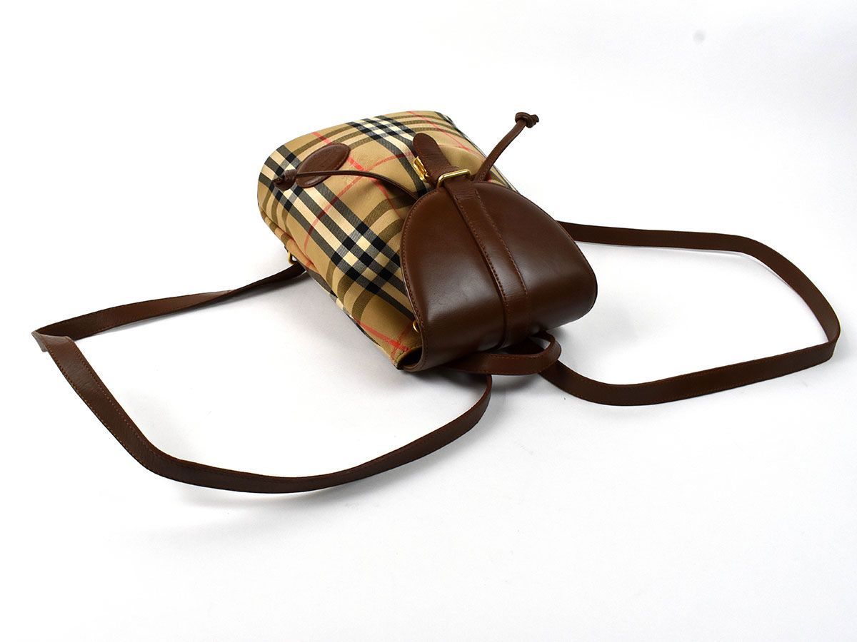 146676△ BURBERRY バーバリー チェック柄 ミニ リュックサック バック 