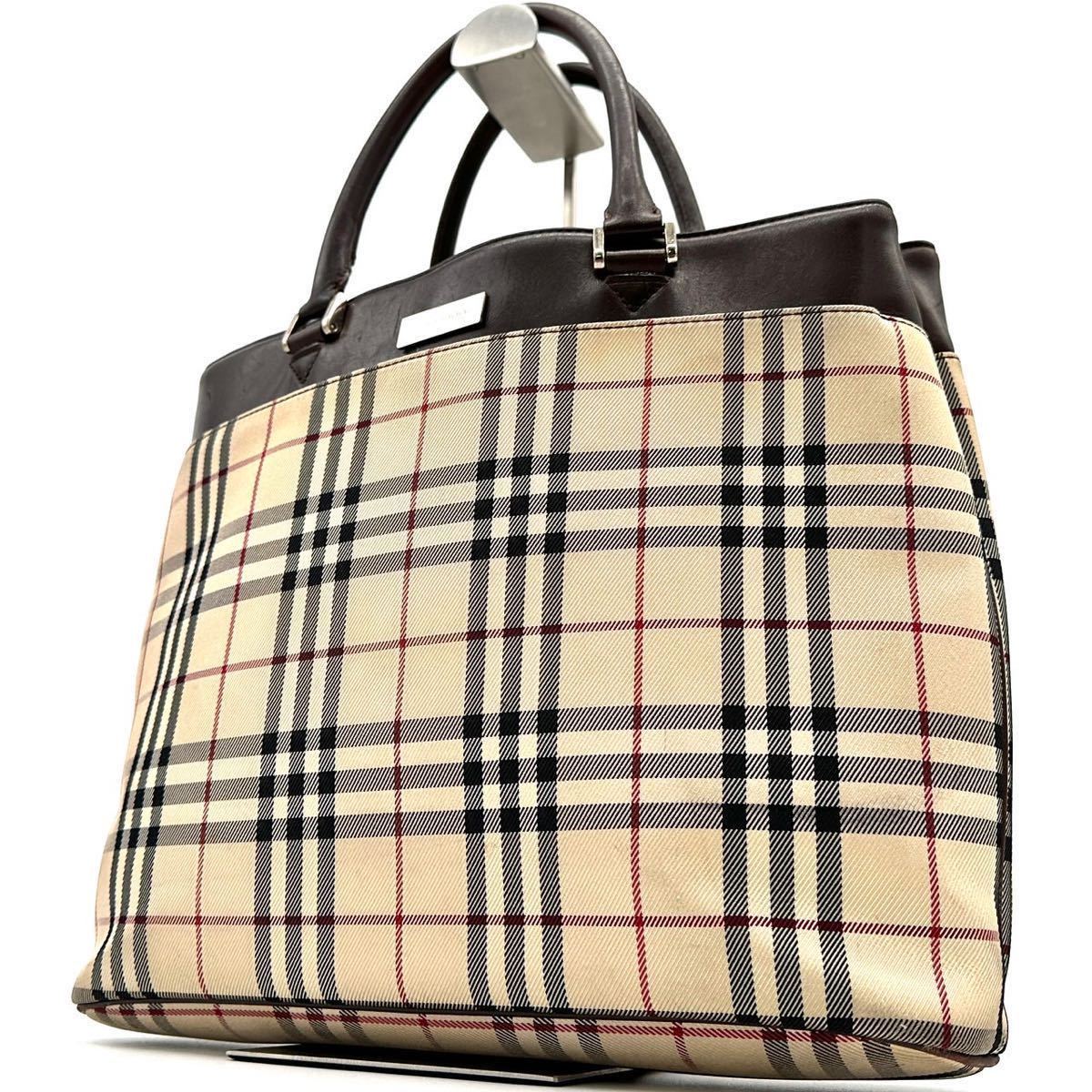 美品 Burberry バーバリー トートバッグ ハンドバッグ ノバチェック 