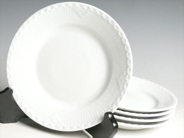 k684 ロイヤルコペンハーゲン ホワイトフルーテッド ハーフレース プレート 15.5cm 5枚